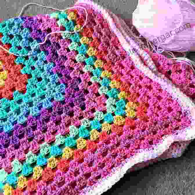 A Beginner Crocheting A Colorful Granny Square Blanket With A Variety Of Stitches. Basic Crochet For Beginners: 7 Simple Steps To Learning How To Crochet And Create New Crochet Today: Crochet Patterns