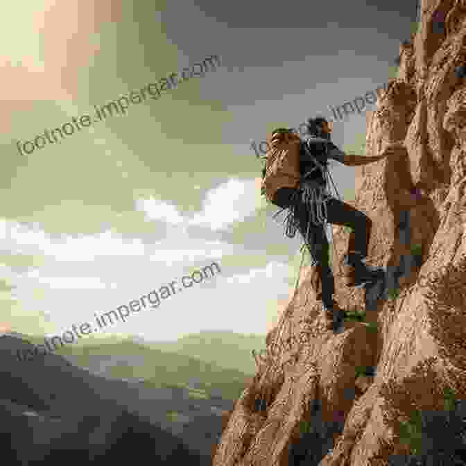 A Dynamic Shot Of A Climber Ascending A Steep Mountain Face, With The Summit In View. Mountains: A Photography Robert W Righter