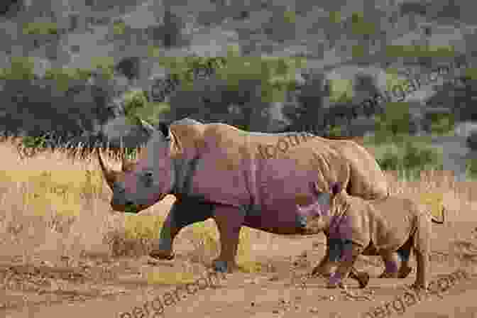 A Rhino Mother And Her Calf Graze Peacefully In The African Wilderness The Rhino Keepers: Struggle For Survival