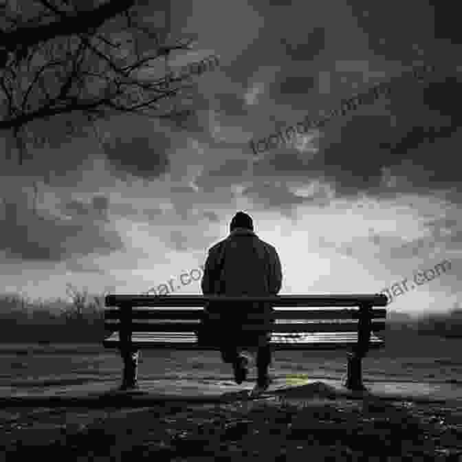 A Solitary Figure Sits On A Bench In A Park, Lost In Contemplation. A Biography Of Loneliness: The History Of An Emotion