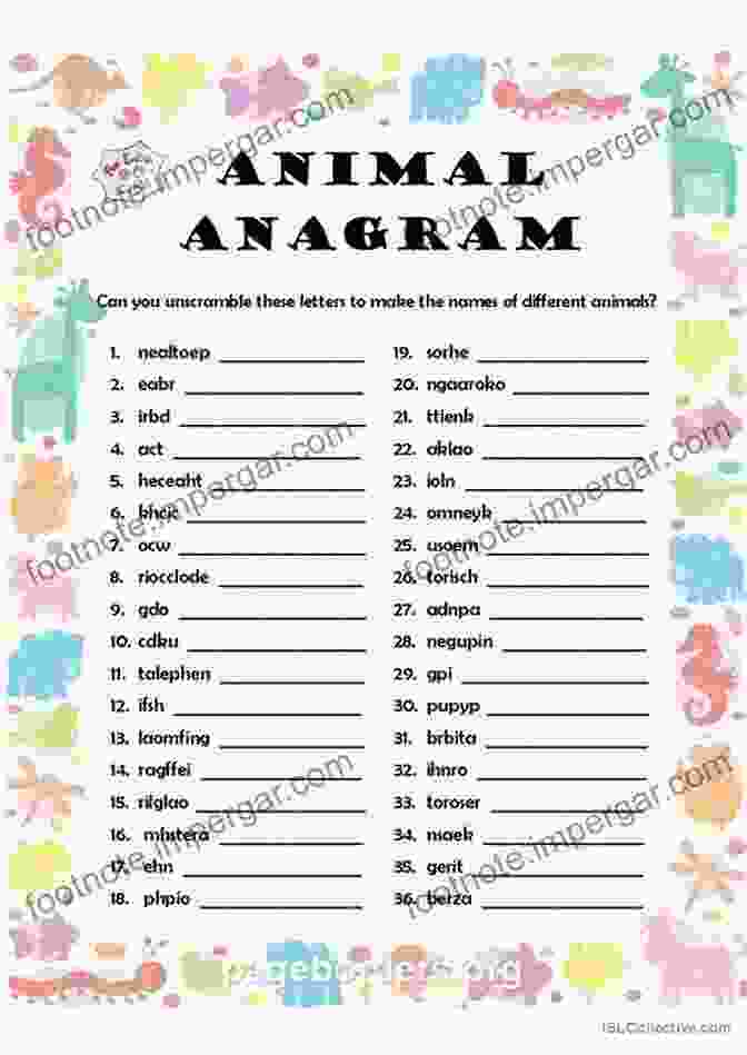 Animal Themed Anagram Puzzle Of Anagrams: Featuring 500 Fun Themed Anagrams