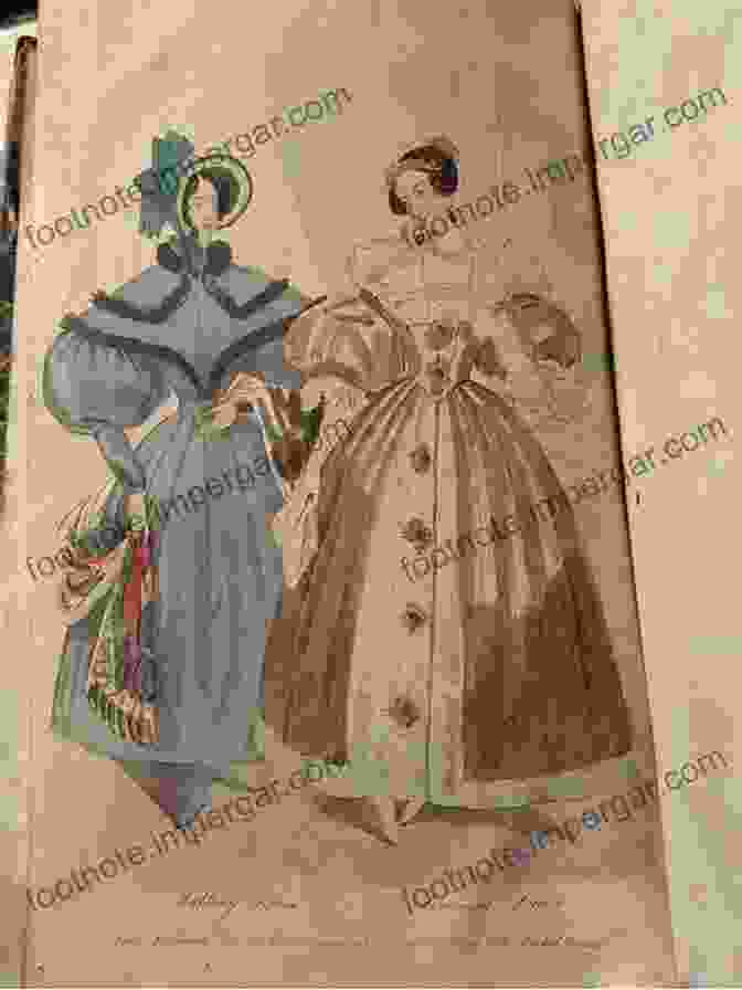 Fashion Plate From Godey's Lady's Book, Volume 42, January 1851, Showcasing A Variety Of Fashionable Gowns And Bonnets Godey S Lady S Vol 42 January 1851