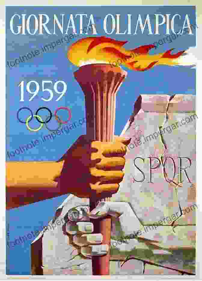 Vintage Olympic Poster Featuring A Stylized Athlete Holding A Torch Posters Of The Summer Olympics And Running Events