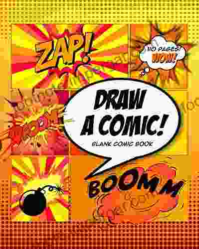 Draw A Comic Blank Comic Book: Orange Explosion Theme Rectangular Comic Template